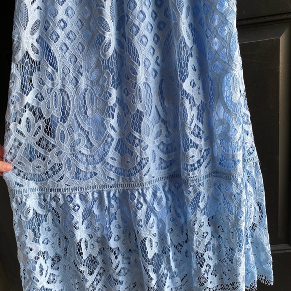 NWOT Half Sleeve V Neck Button Detail Lace Embroidery Dress Size Small - Picture 7 of 10